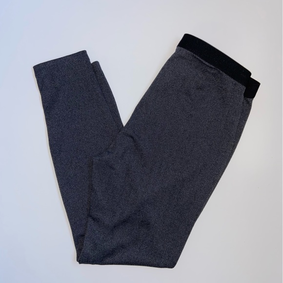 Eileen Fisher Herringbone Leggings XS Gray Recycled Stretch Knit Pants - Picture 4 of 11